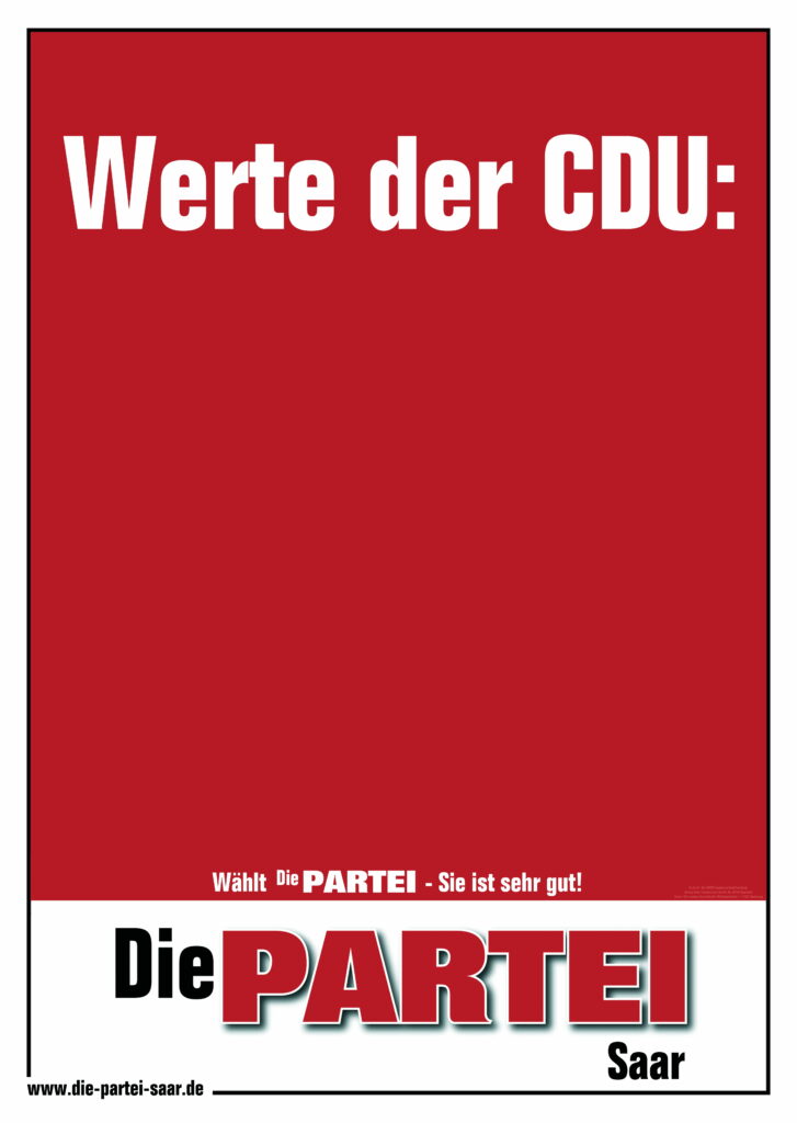 Wahlplakat "Werte der CDU"