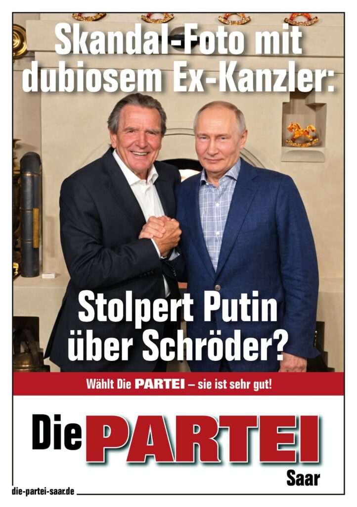 PARTEI-Plakat: Putin und Gerhard Schröder
